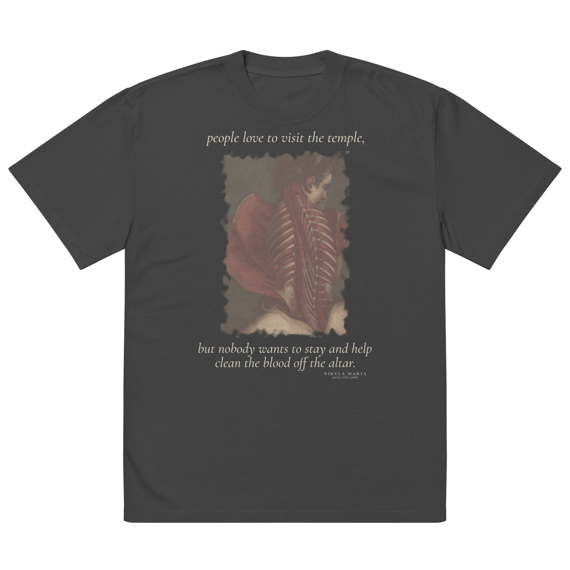 People Love to Visit the Temple Anatomical Angel Oversized Tee - Image 4