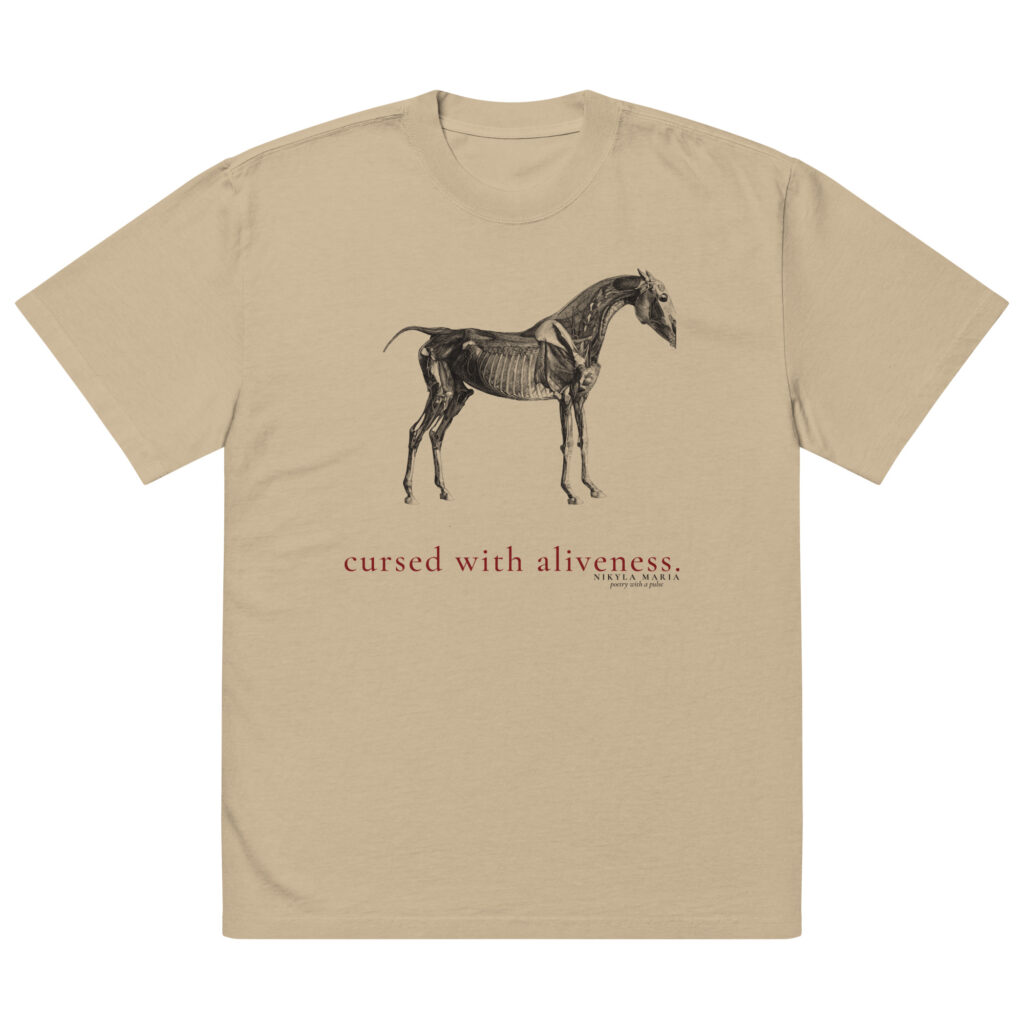 Cursed with Aliveness Horse Anatomy Oversized Tee