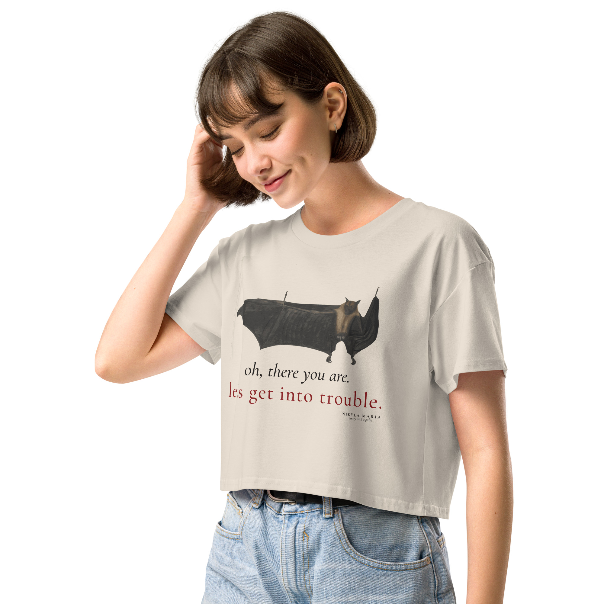 Let's Get Into Trouble Fruit Bat Crop Top - Image 5